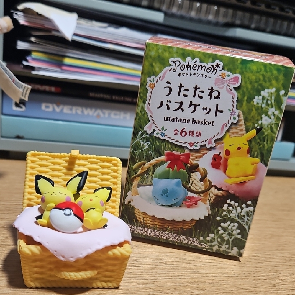 Pokemon Utatane Basket Figurine Set - Yellow Pichu & Pichu